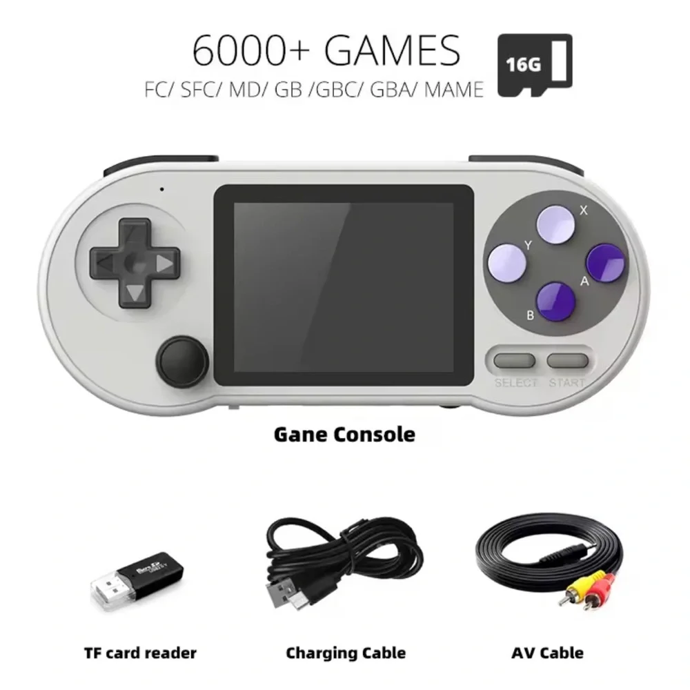 SF2000 Portable Handheld Console IPS Retro video Games Consoles Built-in 6000